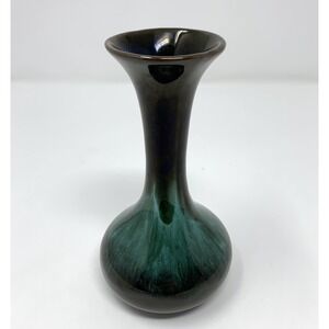Vintage Blue Mountain Canada Art Pottery Teal Drip Glaze MCM 5.5" Bud Vase